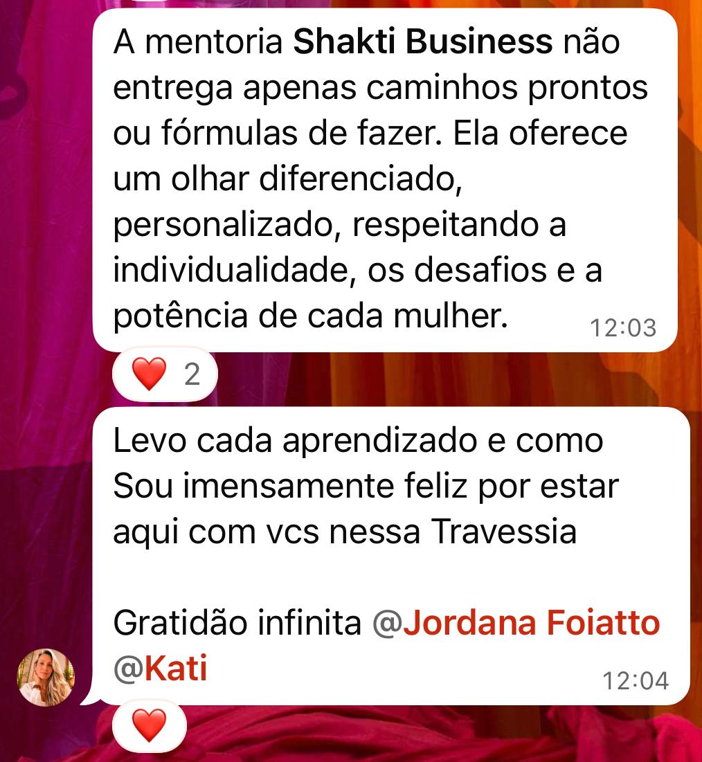 Depoimento Shakti Business — olhar personalizado
